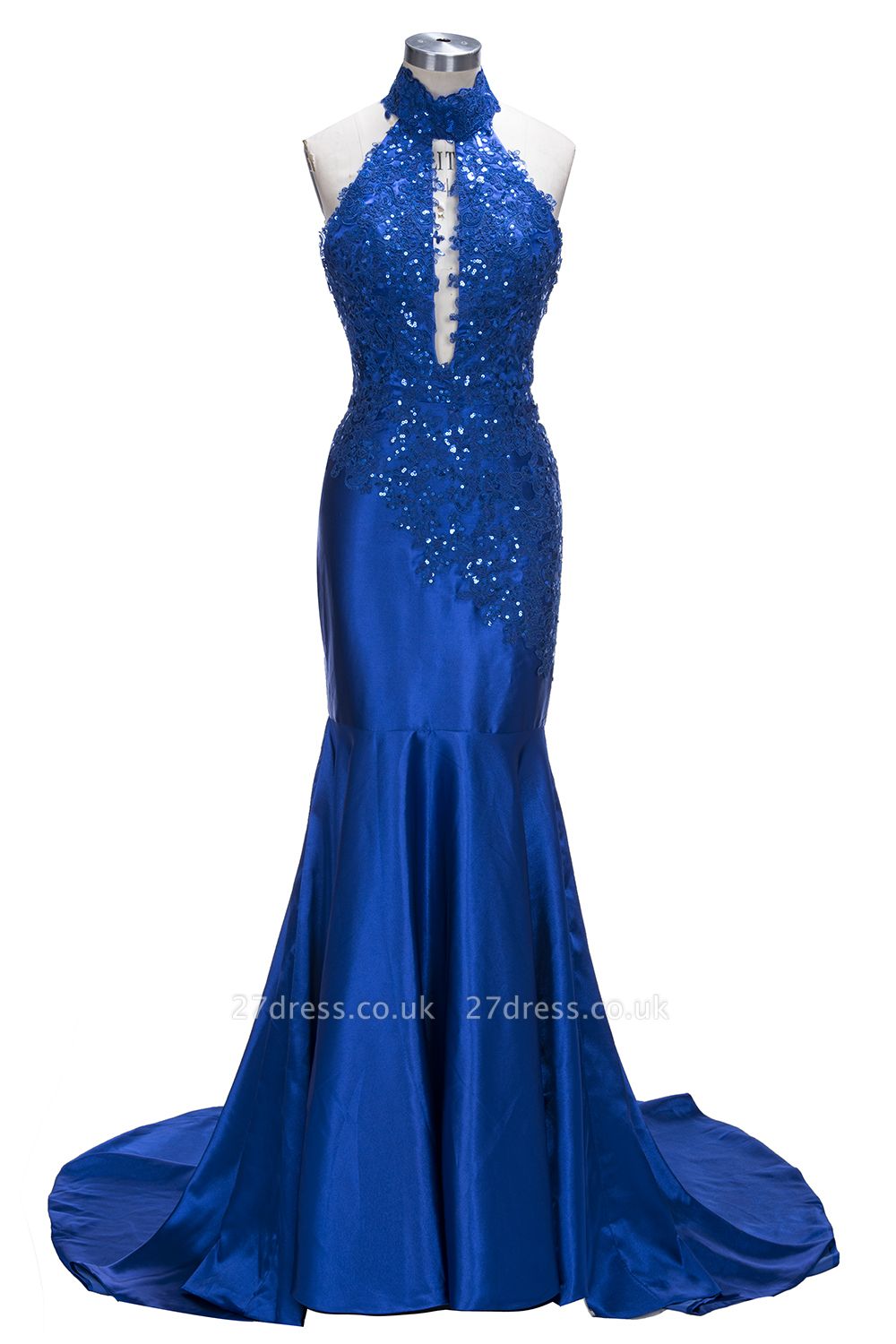 Mermaid Floor Length Sexy Keyhole Evening Gowns UK | Sequins Prom Dress Online