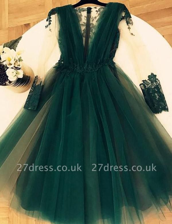 Modern A-Line Appliques V-Neck Tulle Sleeveless Short length Prom Dress UK UK