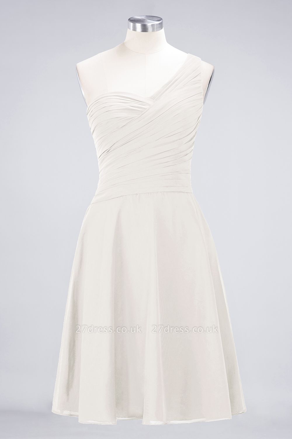 Sexy A-line Flowy One-Shoulder Sweetheart Sleeveless Short length Bridesmaid Dress UK UK with Ruffles