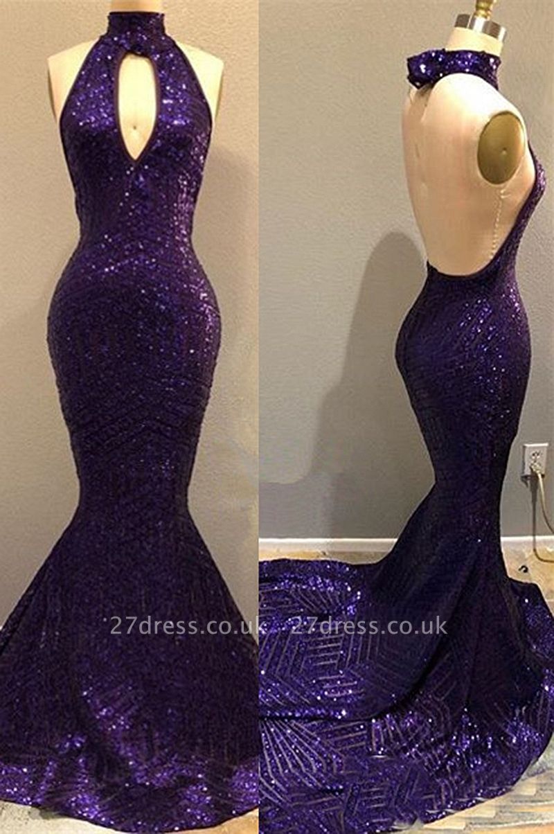 Amazing Sequin Keyhole Neckline Elegant Mermaid Affordable Evening Dress UKes UK UK