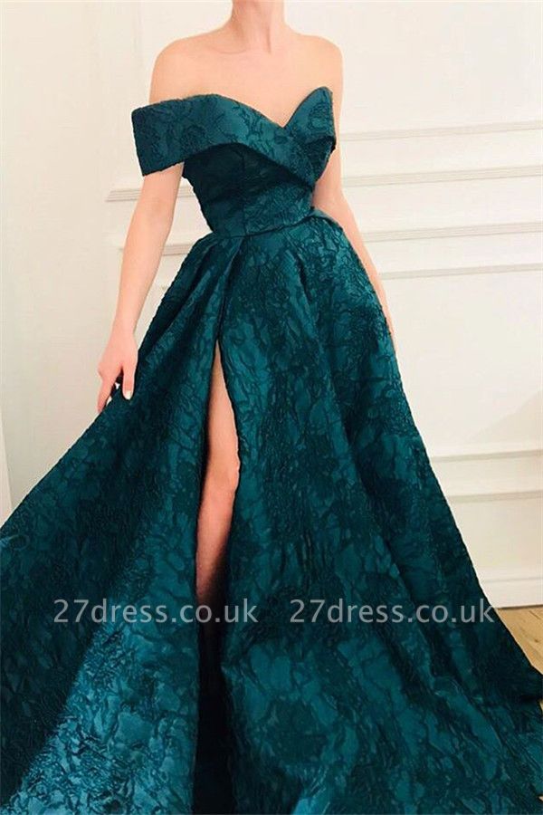 Sexy A-Line Off The Shoulder Lace Affordable Evening Dress UKes UK UK