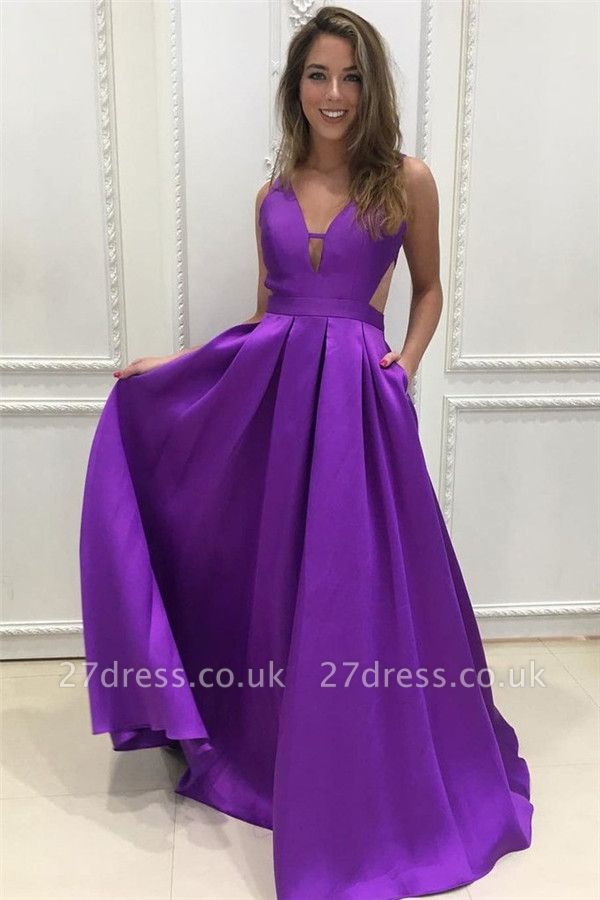 Gogerous Elegant V-Neck Sequins Prom Dress UKes UK Ruffle Backless Sleeveless Evening Dress UKes UK