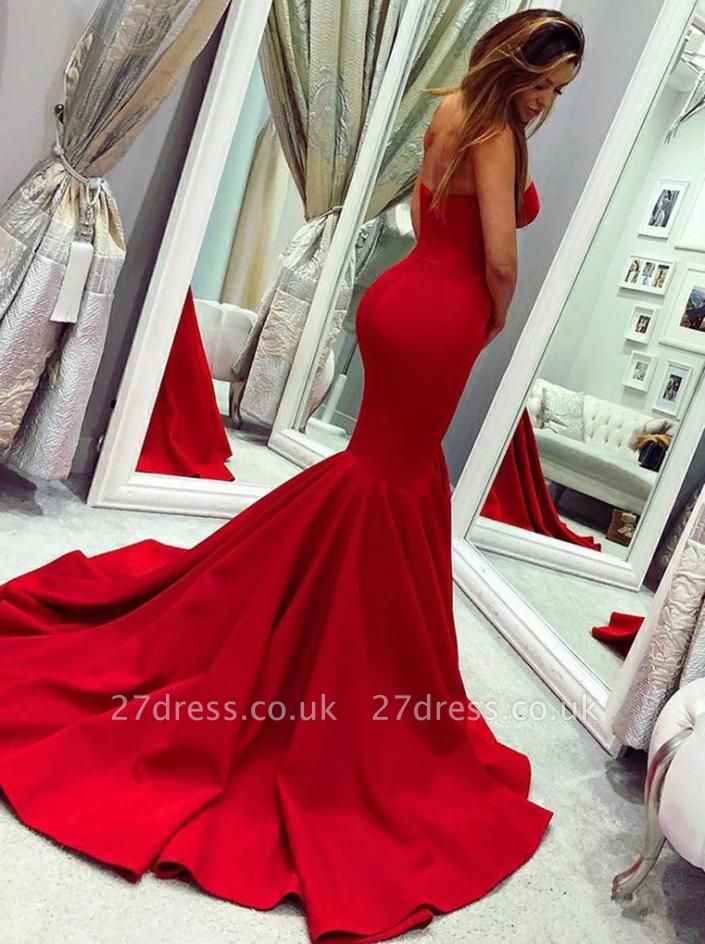 Red Sweetheart Open Back Sexy Evening Dresses Uk Mermaid Cheap Prom Dress Cheap Online 27dress Co Uk