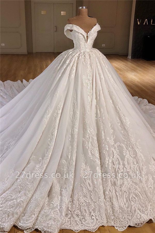 Applique Off-the-Shoulder Ball Gown  Wedding Dresses UK