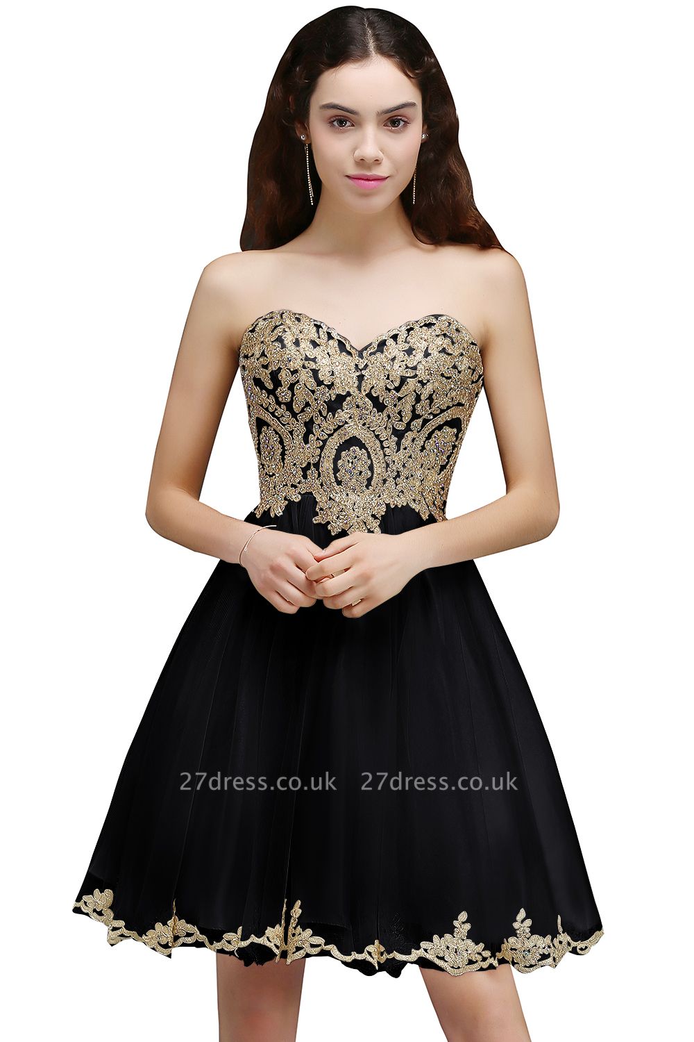 Lovely Sweetheart Short Appliques Lace-Up Homecoming Dress UK