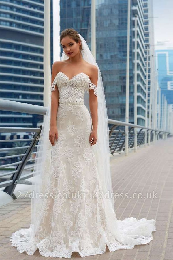 Elegant Off-the-Shoulder Wedding Dress Sweetheart With Lace Sexy Mermaid Bridal Gowns