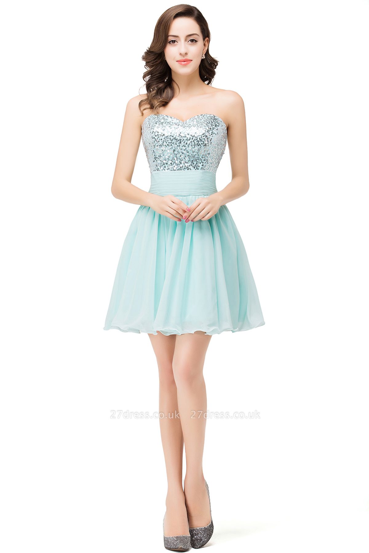 Sexy Sequins Lace-up Homecoming Dress UK Short Chiffon