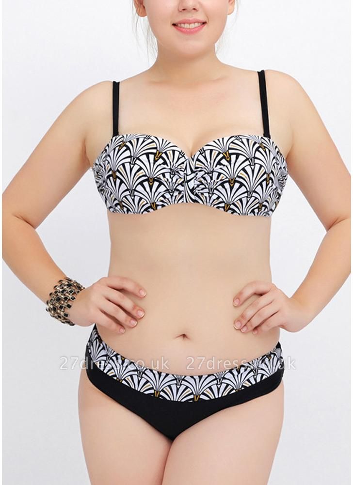 Plus Size Printed Underwire Push Up Sexy Bikini