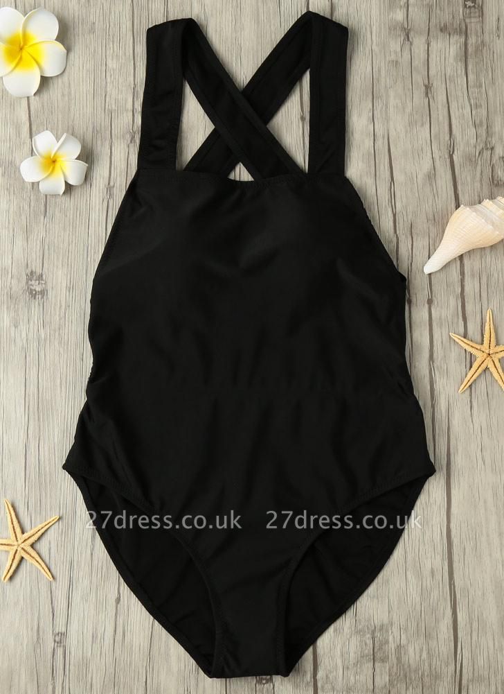 Backless Cross Strap Padded One Piece