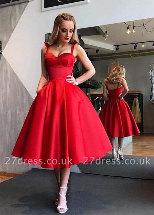Sexy Sweetheart Red Short Prom Dress UK |Tea-Length Homecoming Dress UK