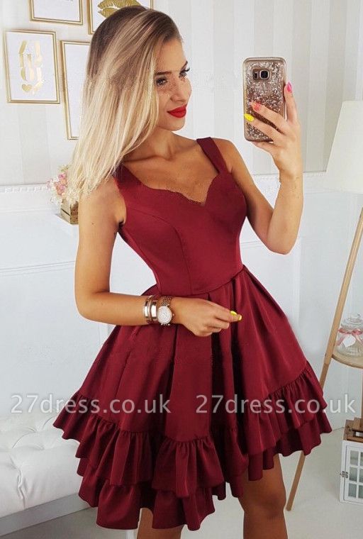 Sexy Sweetheart  Short Homecoming Dress UK | Burgundy Mini Party Dress UK