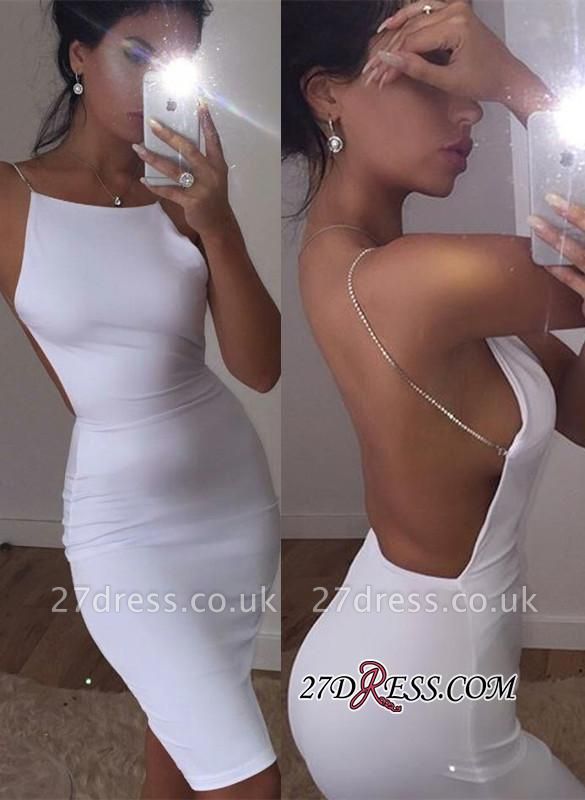 Modern Spaghetti-Strap Short Homecoming Dress UKes UK Sleeveless White Backless Cocktail Dress UK SP0120