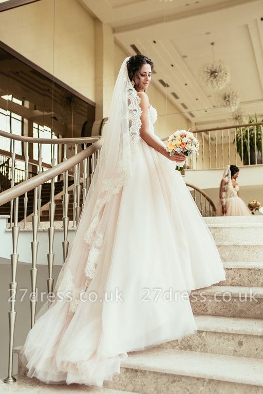 Tulle Sweetheart Lace Beadss Elegant Princess Wedding Dress