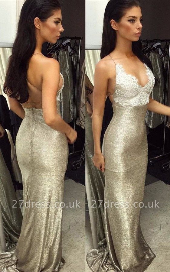 Gorgeous V-Neck Evening Dress UK | Mermaid Lace Prom Dress UK