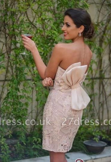 Mini Lace Sleeveless Bow Sweetheart Elegant Homecoming Dress UK