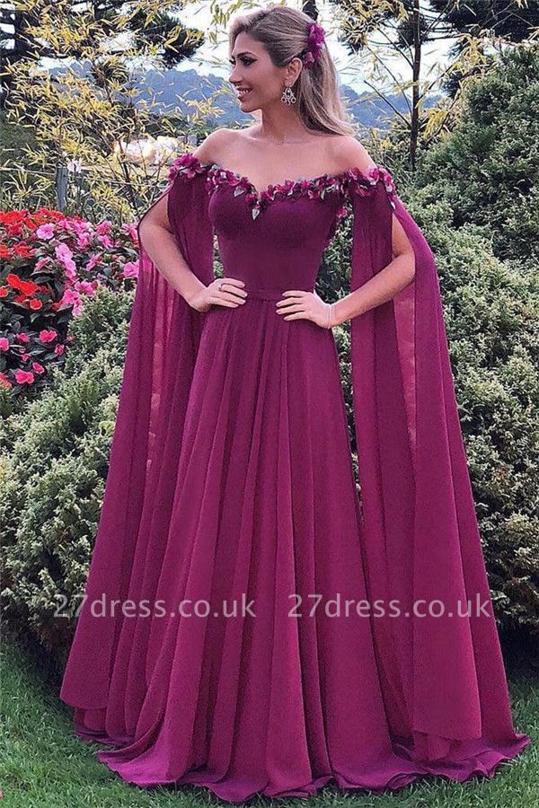 Sweetheart Formal Chiffon Prom Dress UK | Long Evening Gowns With Ruffles
