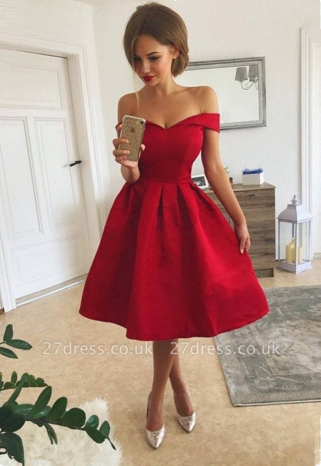 Sexy Red Off-the-Shoulder Homecoming Dress UK |Short Prom Dress UK