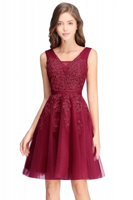 Beautiful Sleeveless lace-up Short homecoming Dress UK Lace Appliques Tulle BA3782_5