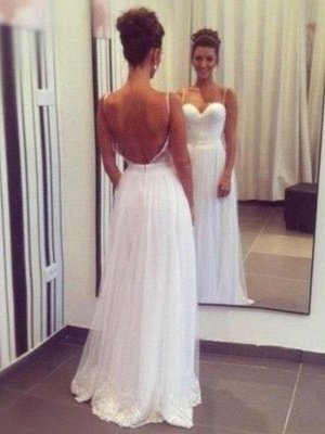Tulle Floor-Length Ruffles A-Line Sleeveless Sweetheart Wedding Dresses UK_1
