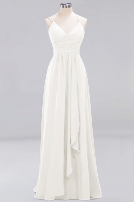 A-line Sleeveless Ruffles Chiffon Floor-Length Bridesmaid Dresses with Straps_2