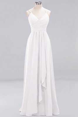 A-line Sleeveless Ruffles Chiffon Floor-Length Bridesmaid Dresses with Straps_1