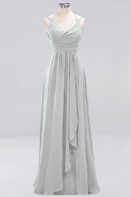 A-line Sleeveless Ruffles Chiffon Floor-Length Bridesmaid Dresses with Straps_29