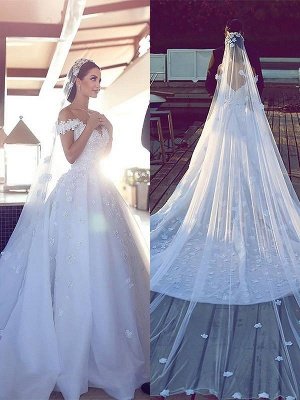V-neck  Ball Gown Sleeveless Satin Wedding Dresses UK_1