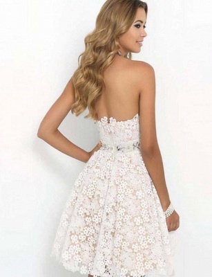 Stunning Cute Sweetheart A-Line Lace Flower Short Prom Homecoming Dress UK_3