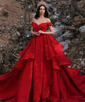 Luxury Appliques Off-the-Shoulder Sleeveless Prom Dress UK_3