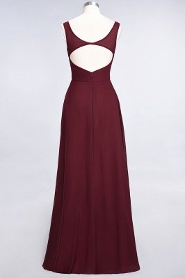 Sexy A-line Flowy Alluring V-neck Straps Sleeveless Ruffles Floor-Length Bridesmaid Dress UK UK with Open Back_3