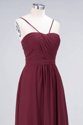 Sexy A-line Flowy Sweetheart Spaghetti-Straps Backless Floor-Length Bridesmaid Dress UK UK with Ruffles_5