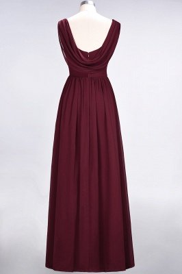 Sexy A-line Flowy Straps Alluring V-neck Sleeveless Floor-Length Bridesmaid Dress UK UK with Ruffles_2