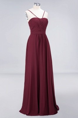 Sexy A-line Flowy Sweetheart Spaghetti-Straps Backless Floor-Length Bridesmaid Dress UK UK with Ruffles_3