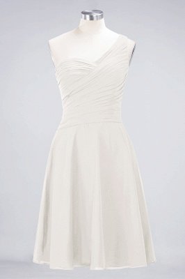 Sexy A-line Flowy One-Shoulder Sweetheart Sleeveless Short length Bridesmaid Dress UK UK with Ruffles_2