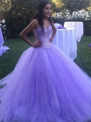 Sexy Crystal Sweetheart Applique Prom Dress UKes UK Ball Gown Sleeveless Elegant Evening Dress UKes UK_2