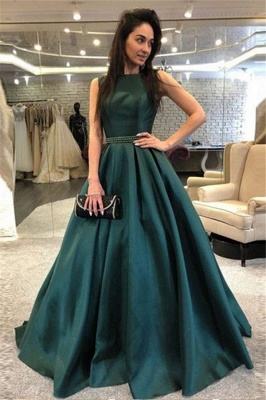 Dark-Green Open Back Prom Dress UKes UK Sleeveless Beads Elegant Evening Dress UKes UK_1