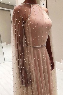 Simple Sexy Pink Sheer-Tulle Open back Beading A-Line Prom Dress UK UK_3