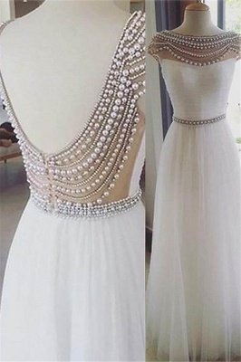 Sexy Jewel Beads Open Back Prom Dress UKes UK Sleeveless Tulle Evening Dress UKes UK with Sash_2