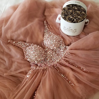 Crystal Straps Sequin Prom Dress UKes UK Lace-Up Side slit Mermaid Sleeveless Evening Dress UKes UK_2