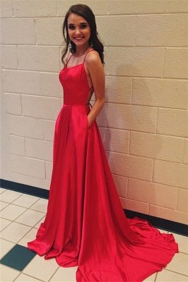 Sexy Red Halter Lace-Up Prom Dress UKes UK Sleeveless Evening Dress UKes UK with Pocket_1