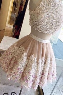 Crystal Lace Appliques Jewel Homecoming Dress UKes UK Two Piece Sleeveless Short Party Dress UKes UK_4