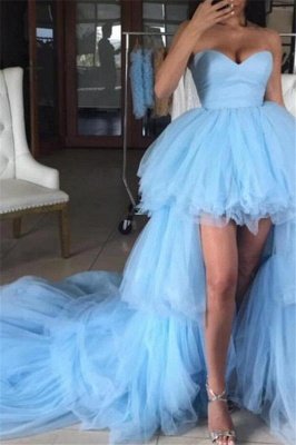 Sweetheart Overskirt Tired Prom Dress UKes UK Hi-Lo Sheer Sleeveless Evening Dress UKes UK_1