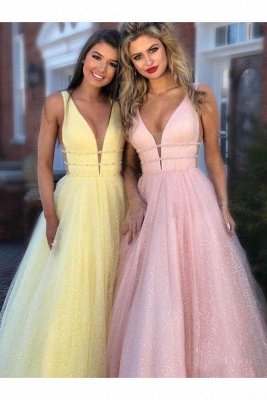 Sexy Sequins Riboons Straps Prom Dress UKes UK Ball Gown Sleeveless Evening Dress UKes UK with Beads_8