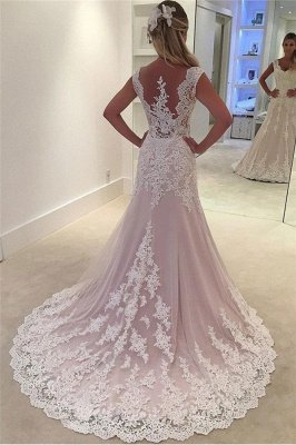 Lovely Pink Appliques Wedding Dresses UK | Sleeveless Floral Bridal Gowns_2