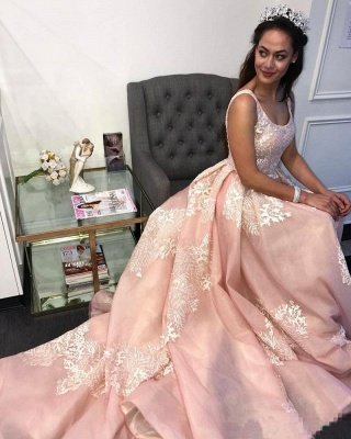 Sexy Pink Lace Appliques Straps  Prom Dress UKes UK Ruffle Sexy Sleeveless Evening Dress UKes UK_3