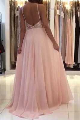 Romactic Pink Halter Applique Prom Dress UKes UK Sleeveless Open Back Elegant Evening Dress UKes UK With Crystal_2