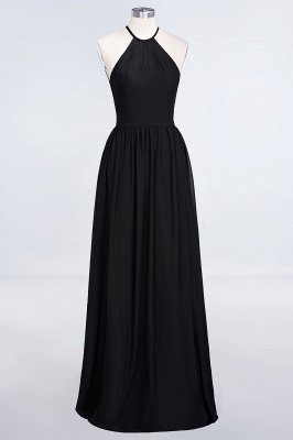 Sexy A-line Flowy Halter Sleeveless Floor-Length Bridesmaid Dress UK UK with Ruffles_28