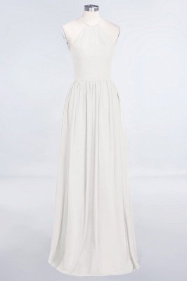 Sexy A-line Flowy Halter Sleeveless Floor-Length Bridesmaid Dress UK UK with Ruffles_2