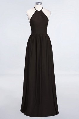 Sexy A-line Flowy Halter Sleeveless Floor-Length Bridesmaid Dress UK UK with Ruffles_11