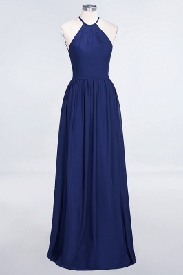 Sexy A-line Flowy Halter Sleeveless Floor-Length Bridesmaid Dress UK UK with Ruffles_25